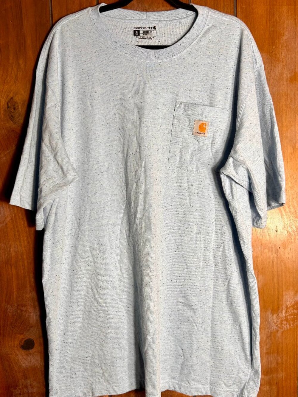 Carhartt Loose Fit Heavy Weight Pocket T-Shirt Mens Sz XL Light Blue Speckled